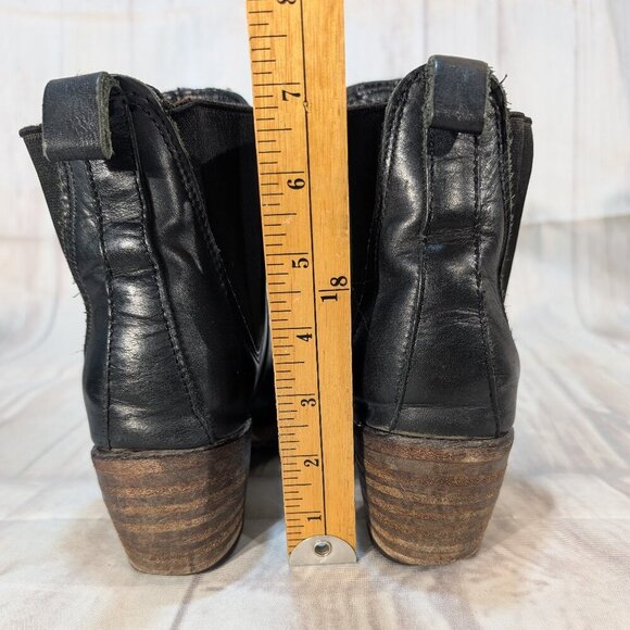 Vintage Black Leather Chelsea Ankle Boots - Women's 8 - Picture 7 of 9